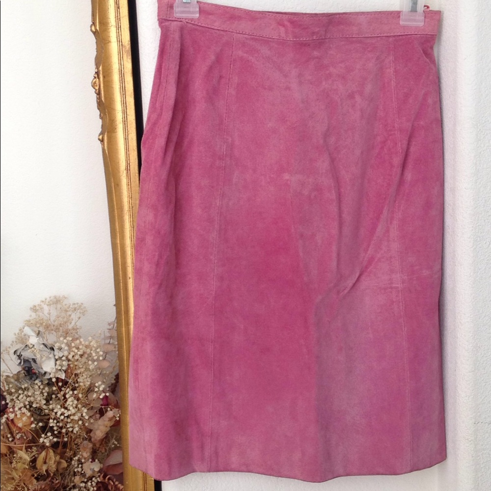 Suede Rose Pink Skirt